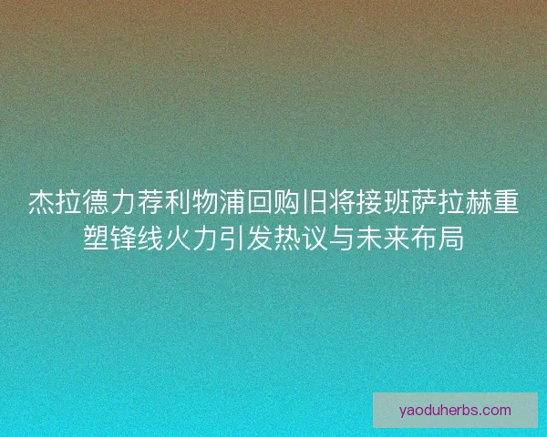 杰拉德力荐利物浦回购旧将接班萨拉赫重塑锋线火力引发热议与未来布局