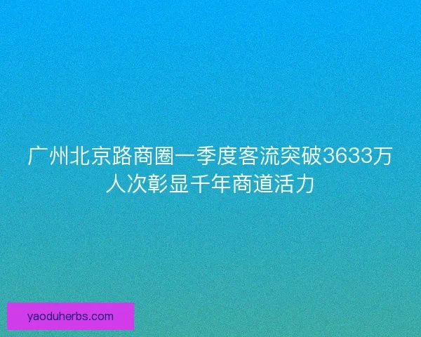 广州北京路商圈一季度客流突破3633万人次彰显千年商道活力