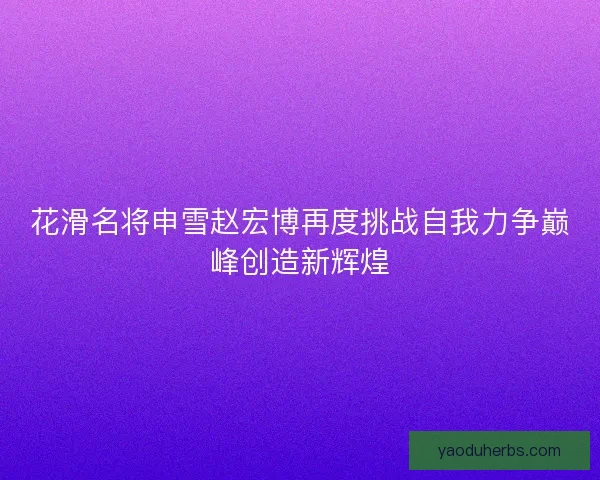 花滑名将申雪赵宏博再度挑战自我力争巅峰创造新辉煌